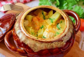 Жаркое из индейки с картошкой в духовке (в горшочках) 👍🏼