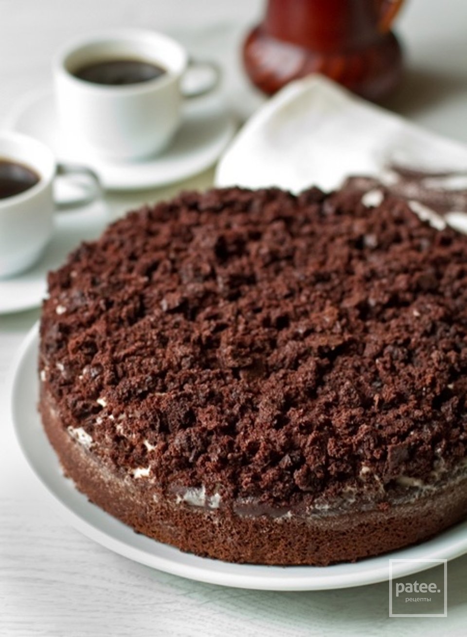 Шоколадно-кофейный пирог со сметанным кремом 🍰 - Шаг 8