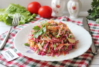 Салат из редьки, моркови и яблока