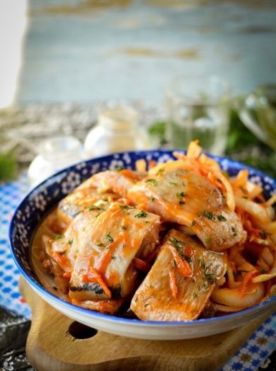 Селедка по-корейски с морковкой и луком 🐠 - Шаг 10