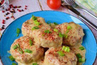 Куриные тефтели в сливочном соусе на сковороде 👍🏼