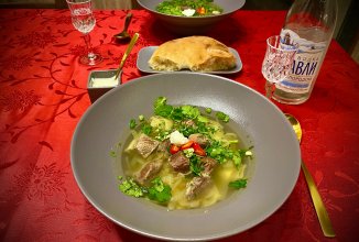 Казахский бешбармак с бараниной