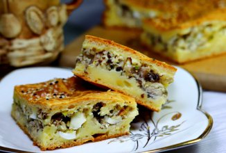 Заливной пирог с рыбной консервы