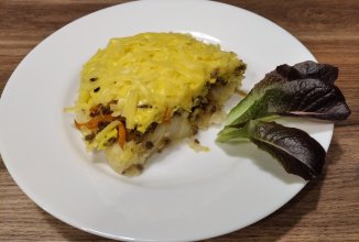 Запеканка и стейков цветной капусты.