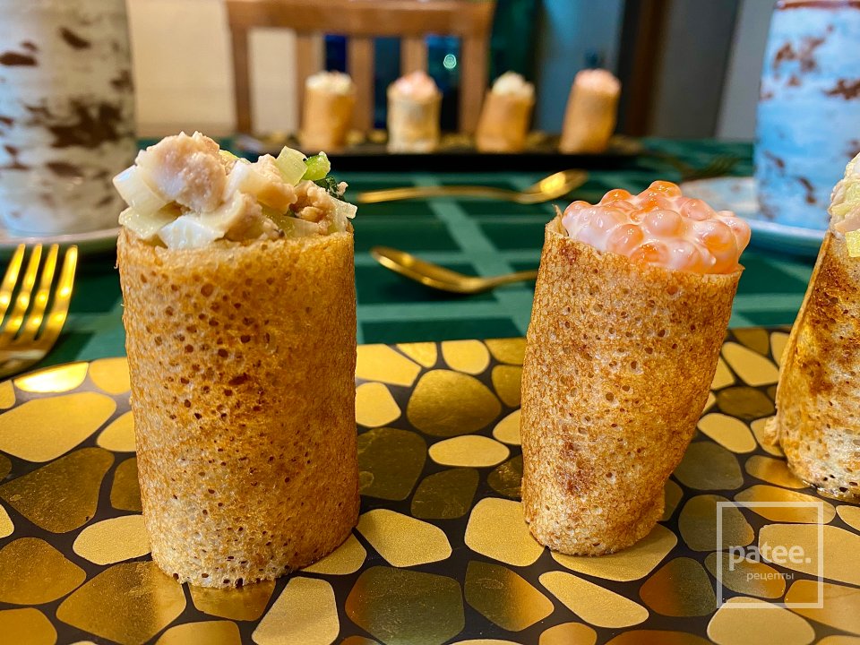 Блины с икрой и печенью трески - Шаг 8