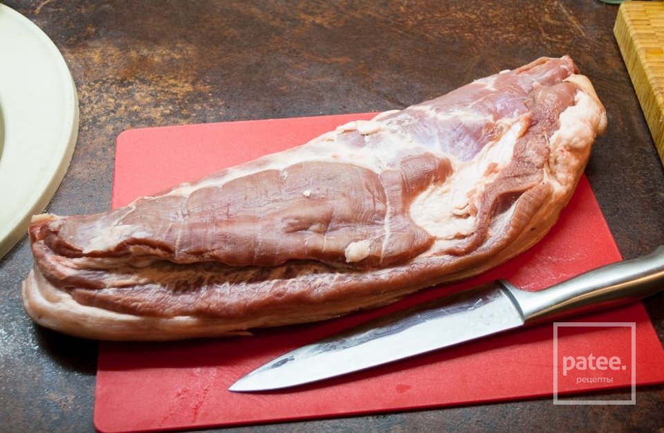 Рулет из свиной грудинки - Шаг 1