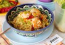 Булгур с мексиканской смесью и креветками