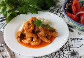 Мясо по-строгановски с белыми грибами