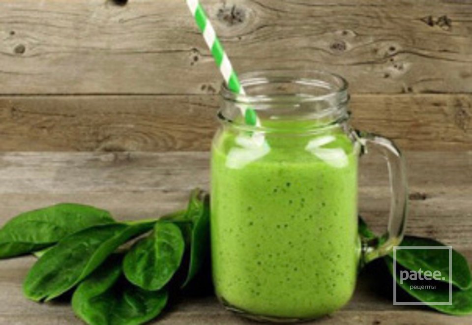 Зеленый смузи с семенами псиллиума - Шаг 1