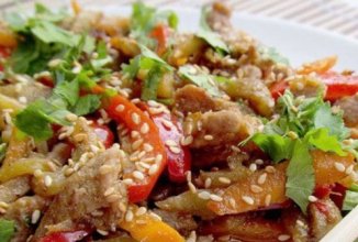 Салат из говядины и баклажанов