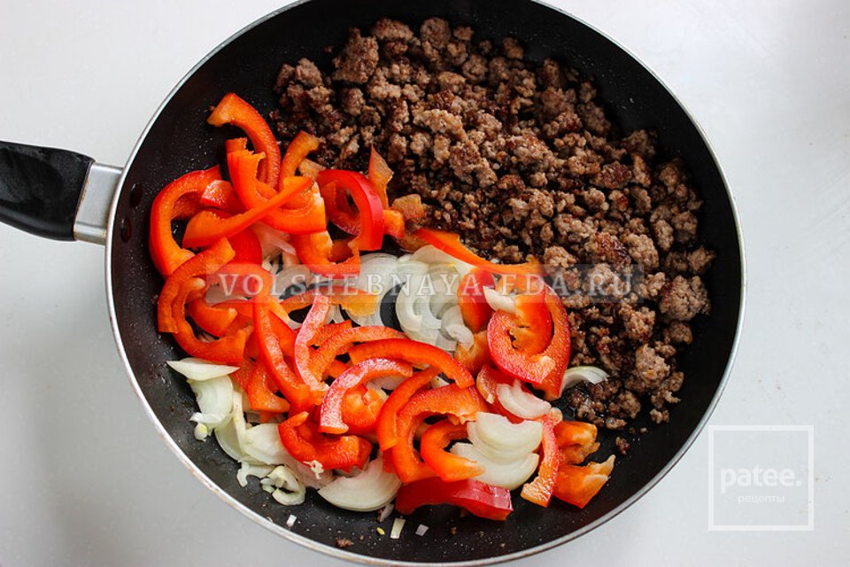 Паста с фаршем и овощами - Шаг 3