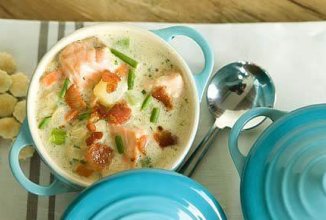 Сливочный суп с форелью по-норвежски