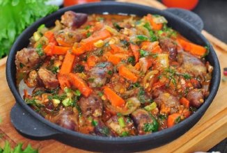 Тушеные сердечки с овощами 👍🏼