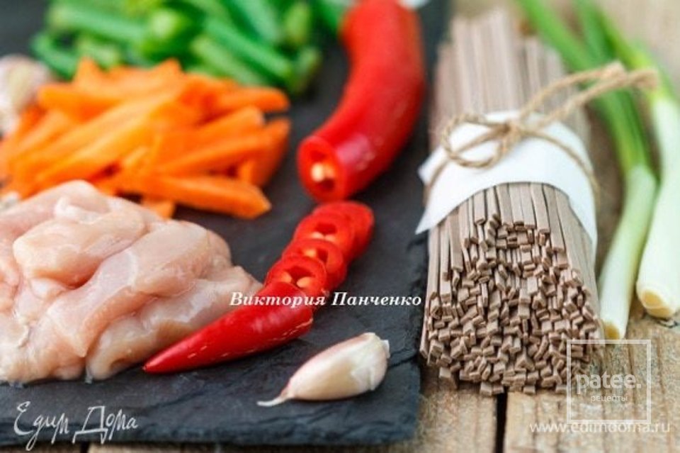 Гречневая лапша с овощами и индейкой 🍜 - Шаг 4