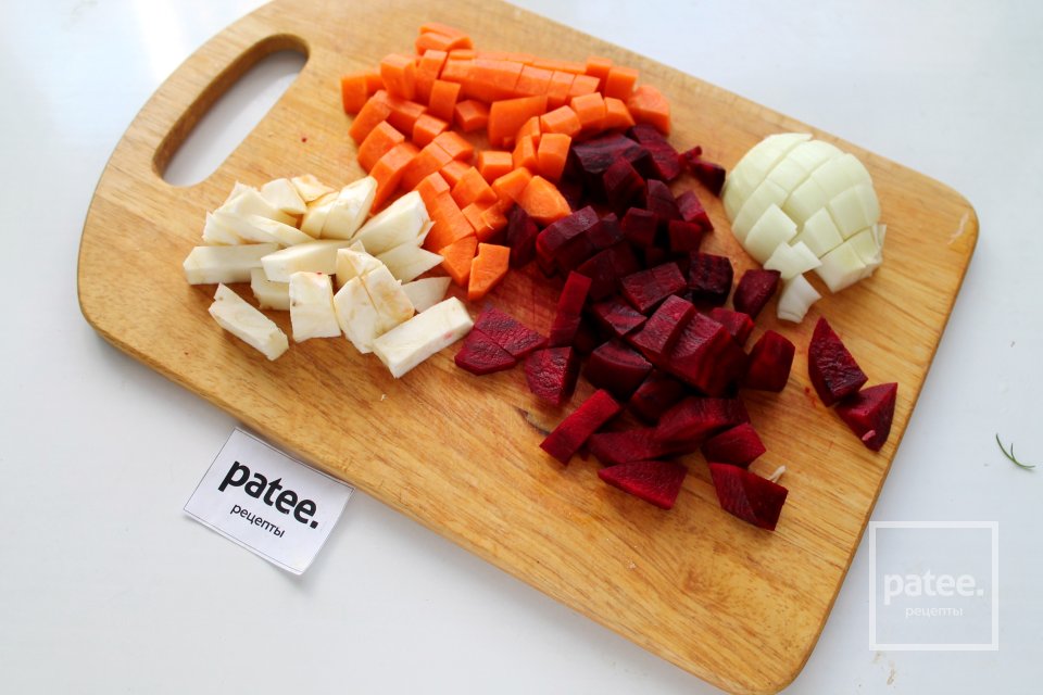 Вегетарианский борщ с запечёнными овощами - Шаг 3