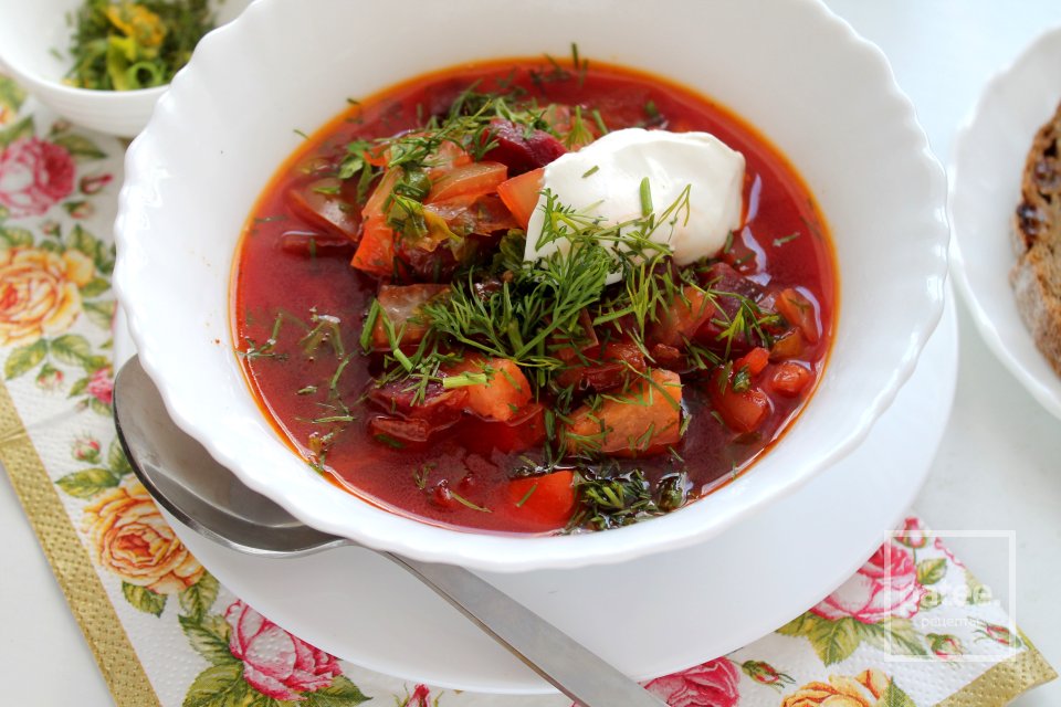 Вегетарианский борщ с запечёнными овощами - Шаг 18