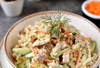 Салат «Фантазия» с курицей и корейской морковью🥗