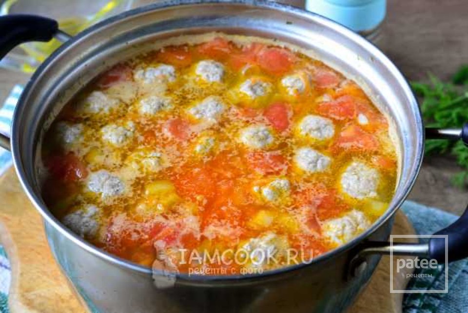 Суп с фрикадельками и помидорами 🍲 - Шаг 13