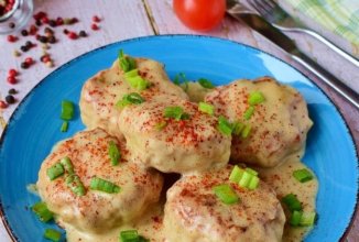 Куриные тефтели в сливочном соусе на сковороде 👍🏼