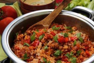 Итальянская сковорода с фаршем, овощами и рисом 🥣