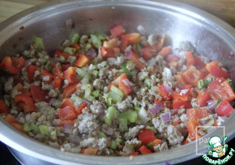 Итальянская сковорода с фаршем, овощами и рисом 🥣 - Шаг 9