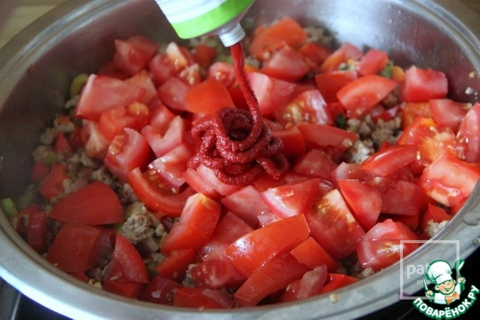 Итальянская сковорода с фаршем, овощами и рисом 🥣 - Шаг 12