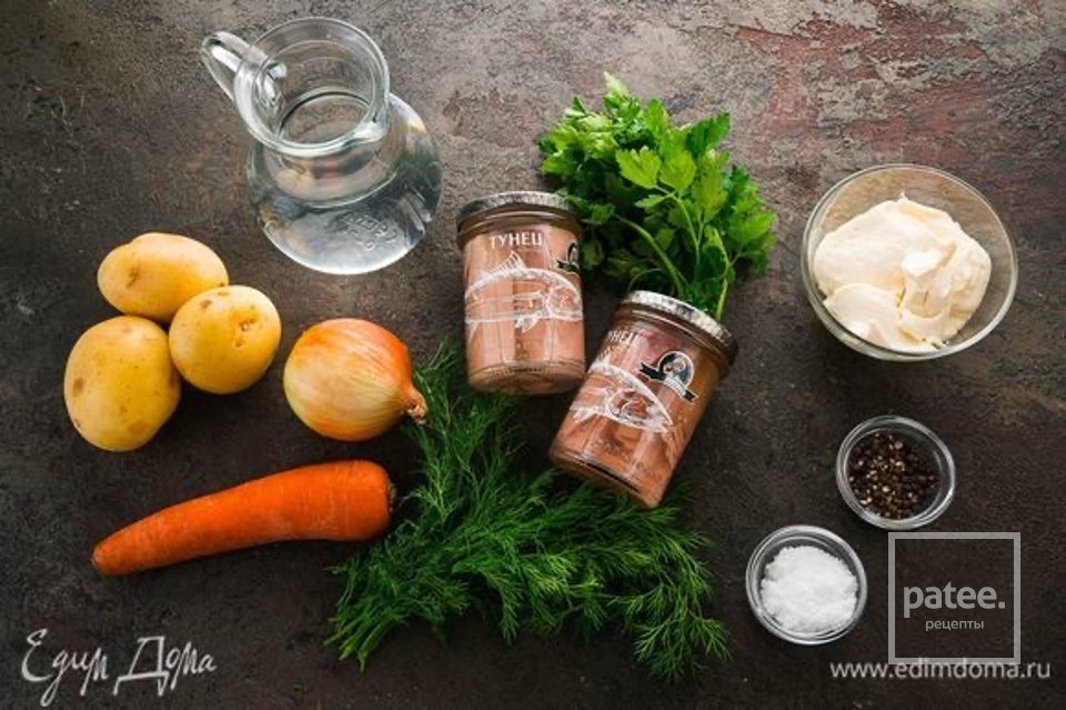 Сырный суп с консервированным тунцом 🍲 - Шаг 1