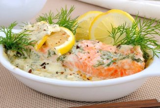 Филе красной рыбы с горчицей и сливками в духовке 🐟