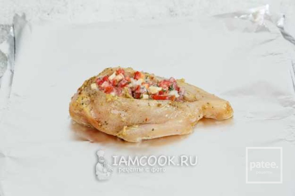 Куриные кармашки с начинкой в духовке 🍗 - Шаг 7