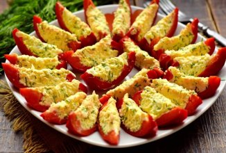 Дольки из сладкого перца с начинкой 👍🏼