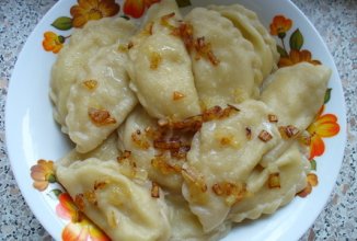 вареники с куриным фаршем и зеленью