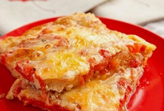 омлет с помидорами и луком