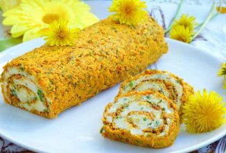 Морковный рулет с сырной начинкой 👍🏼
