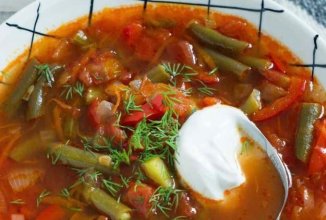 Суп со стручковой фасолью и болгарским перцем 🍲