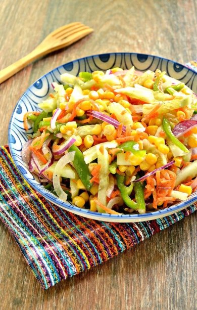 Овощной салат с кукурузой и морковкой по-корейски 🥗 - Шаг 1