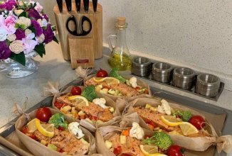 Запечённая Семга с гарниром из овощей  в духовке🐟