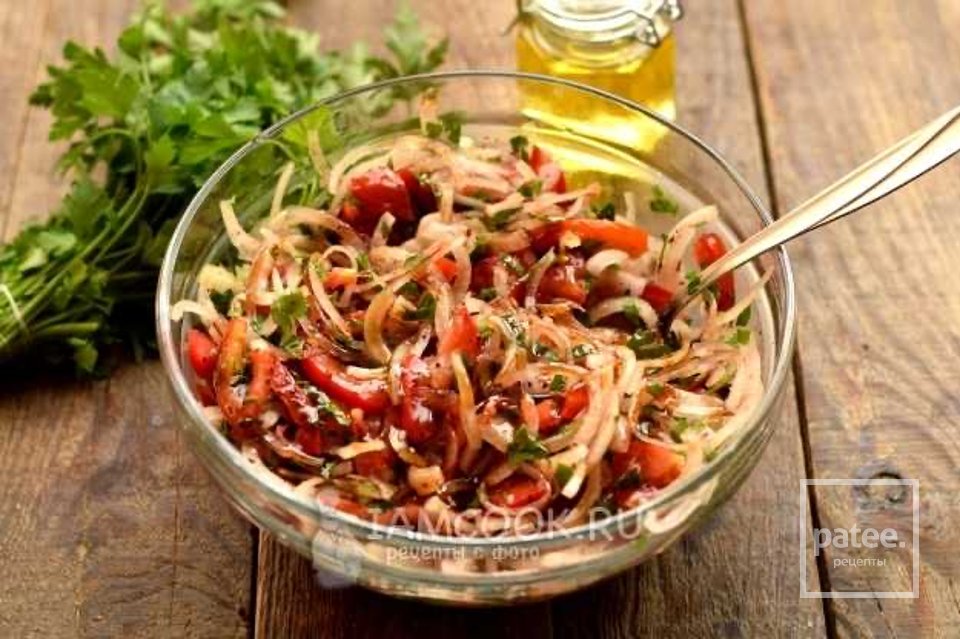 Маринованный салат с луком и помидорами к шашлыку 🥗 - Шаг 6
