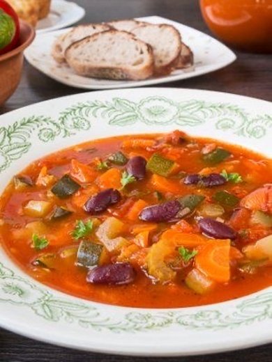 Летний овощной суп с красной фасолью 🍲