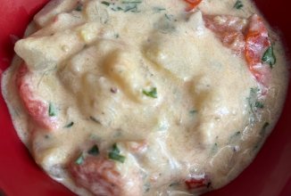 Рагу из кабачка, куриного филе и томатов