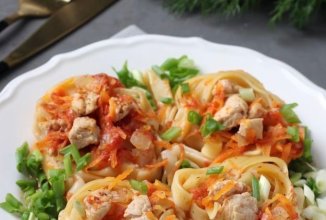 Гнезда из макарон с индейкой 👍🏼