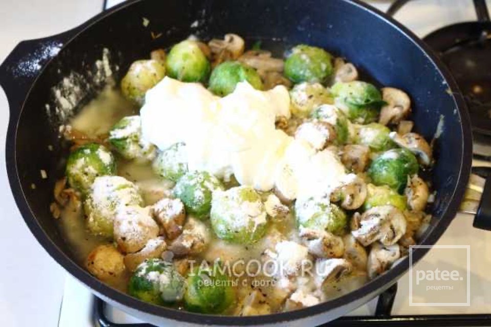 Брюссельская капуста с грибами 🥬 - Шаг 10