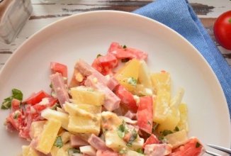 Салат «Маргарита» с ананасом и ветчиной 🥗