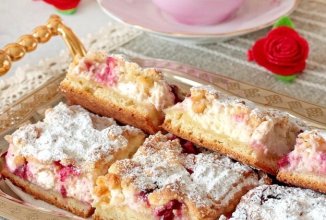 Тертый пирог с творогом и вишней 🍰