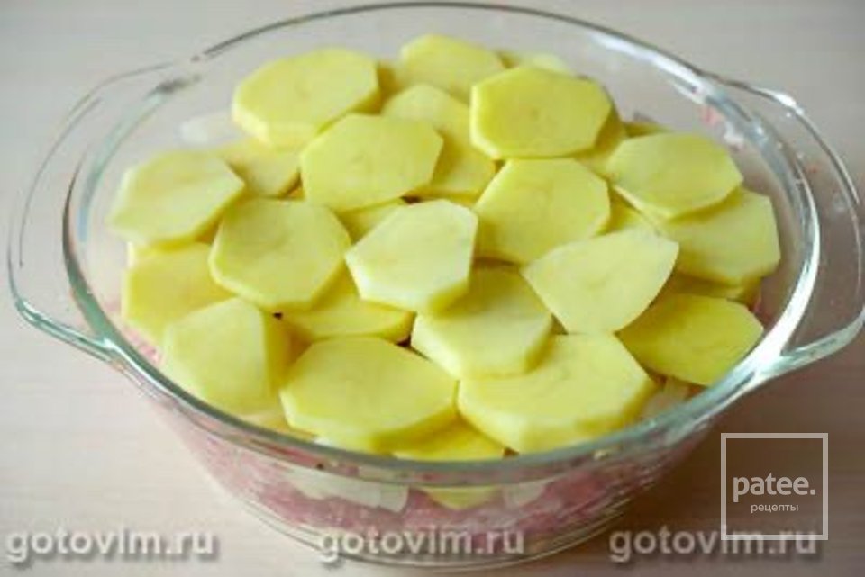 Картофельная запеканка с фаршем, помидорами и молочной заливкой 👍🏼 - Шаг 5