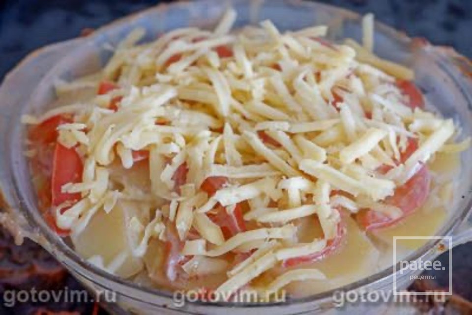 Картофельная запеканка с фаршем, помидорами и молочной заливкой 👍🏼 - Шаг 10
