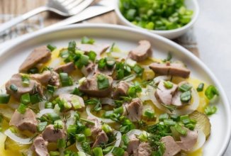 Постный салат с печенью трески 🥗