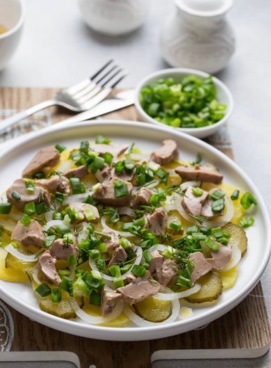 Постный салат с печенью трески 🥗 - Шаг 9