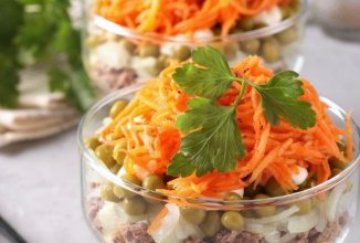 Слоёный салат с говядиной и морковью по-корейски 🥗