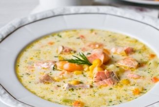 Чаудер с лососем и креветками 🍲