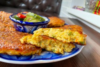 Кабачковые оладьи с рисом.